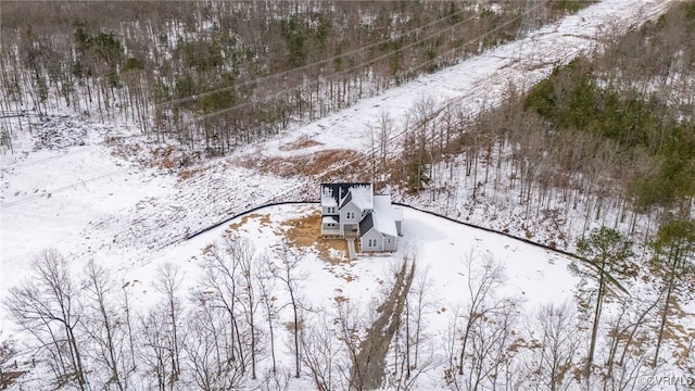 view of snowy aerial view