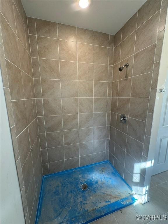 bathroom with a shower stall