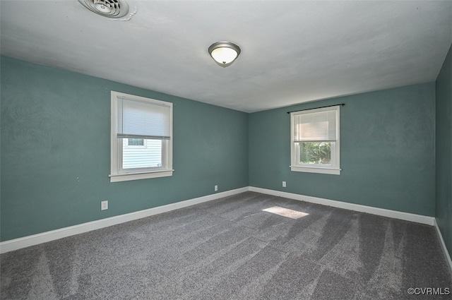 empty room with carpet floors and a wealth of natural light