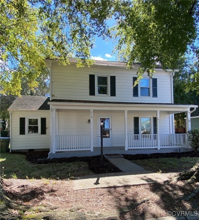 view of front of property with a porch