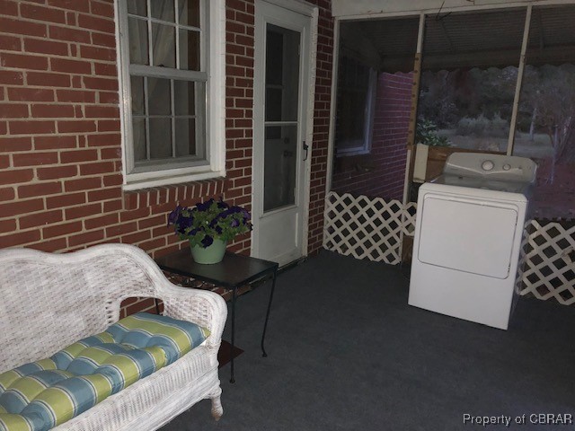 view of patio with washer / dryer