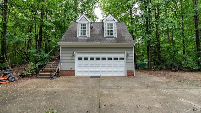 view of garage