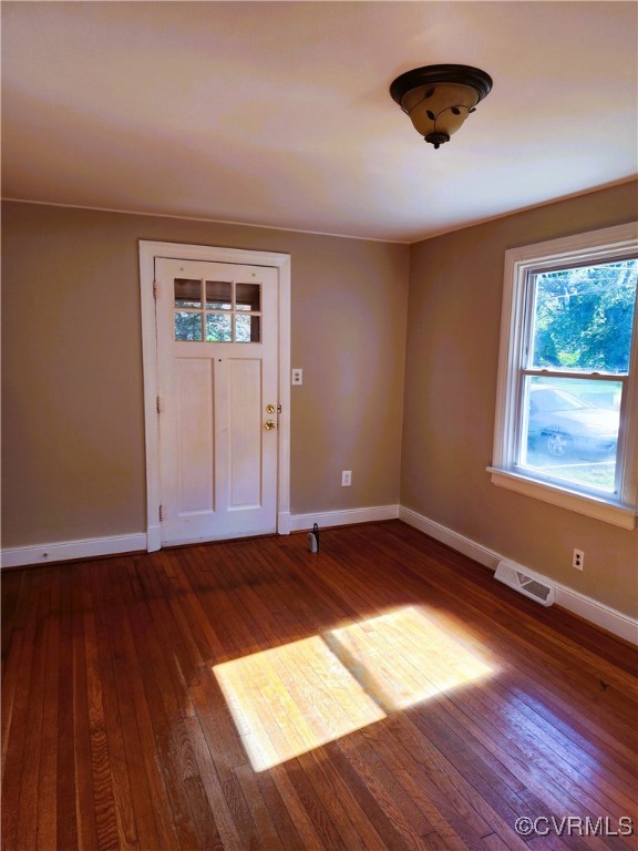 foyer featuring dark wood-type flooring