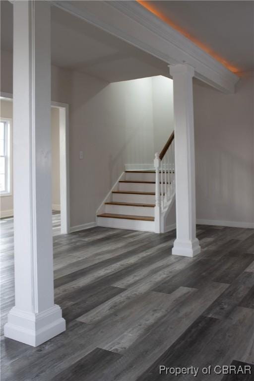 1934 Farley Park Rd, Middlesex, VA 23032 - basement featuring wood finished floors, stairway, and baseboards
