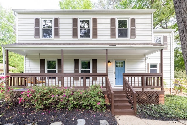 view of front of home with covered porch