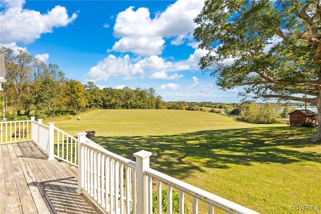 view of yard featuring a deck