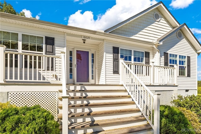 exterior space with covered porch