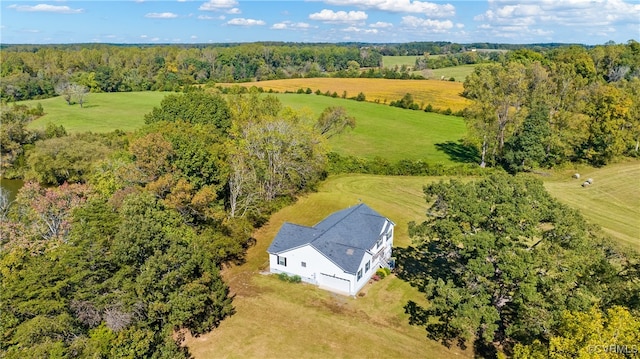 drone / aerial view featuring a rural view