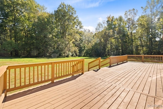 deck with a yard