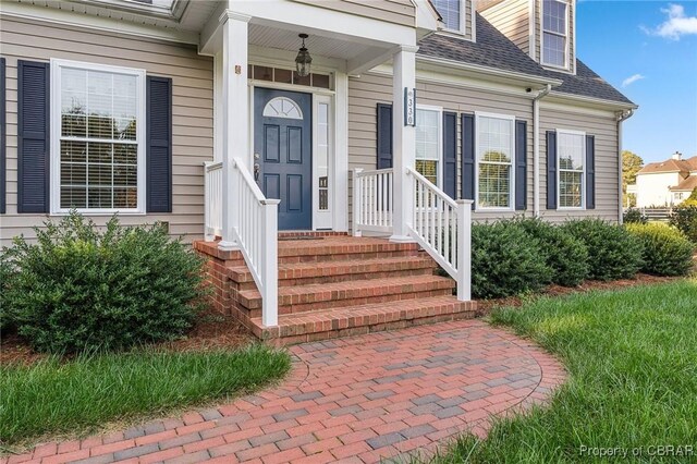330 River Village Dr, Weems, VA 22576 - entrance to property featuring a shingled roof