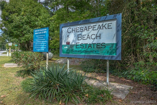 view of community sign