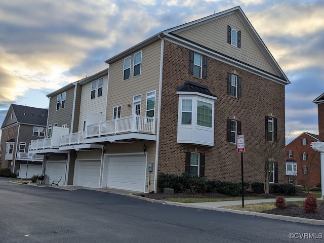 exterior space featuring a garage