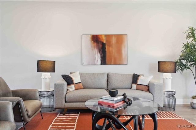 living room featuring hardwood / wood-style floors