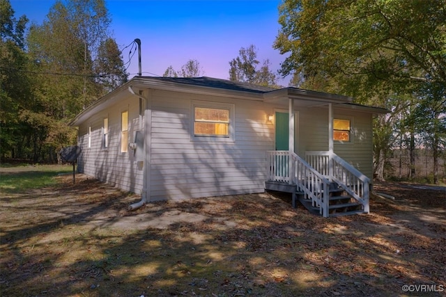 view of front of property with a porch