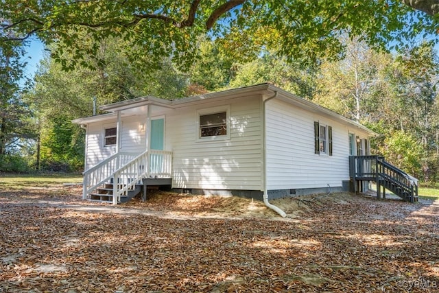 view of single story home