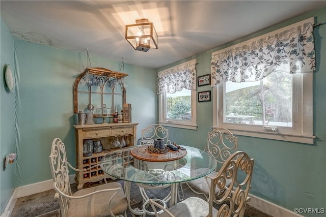 dining space with plenty of natural light