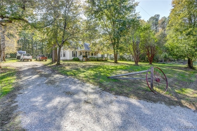 exterior space with a front yard