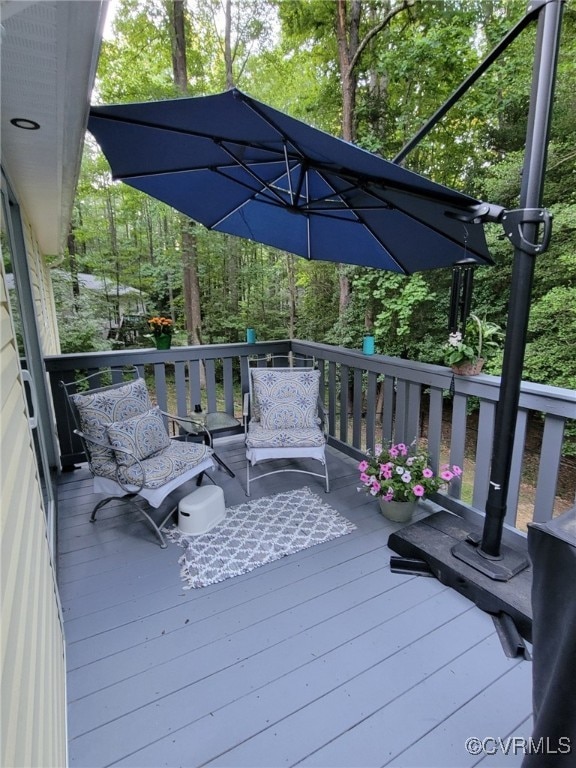 view of wooden deck