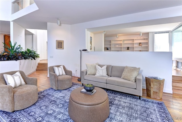 living room featuring wood-type flooring