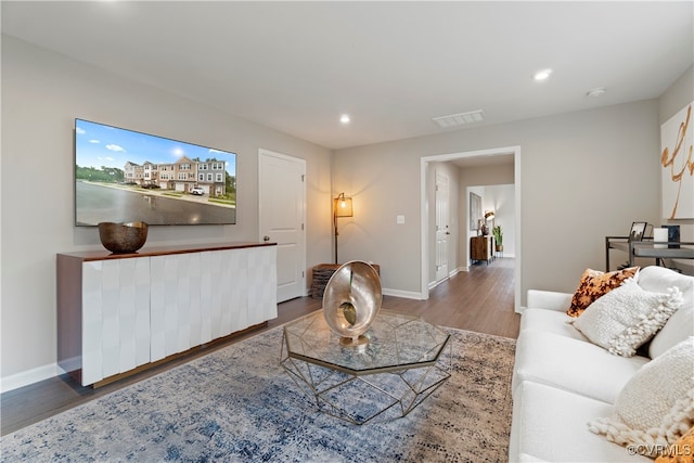 living room featuring hardwood / wood-style flooring