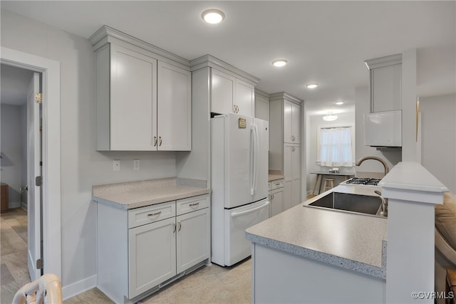 kitchen with white refrigerator