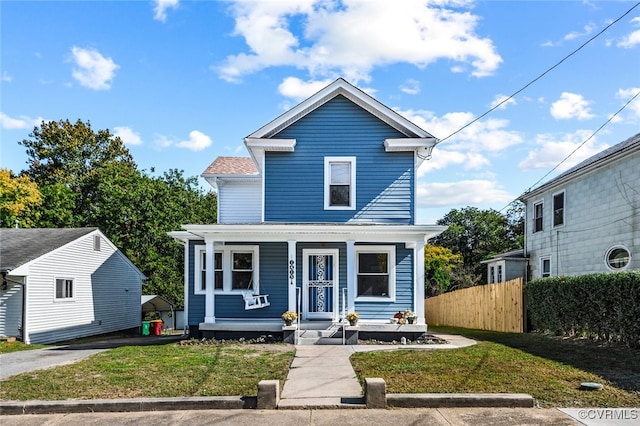 view of front property featuring a front yard