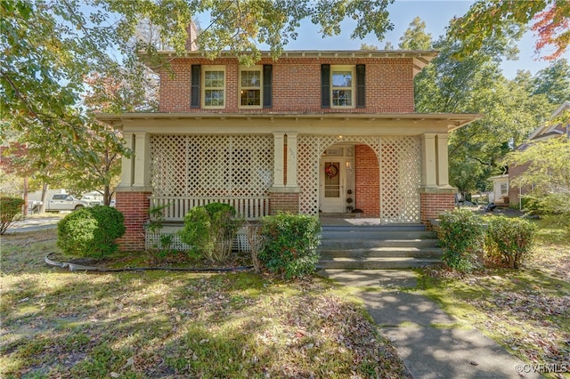 view of front of property with a porch