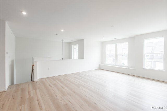 empty room with light wood-type flooring