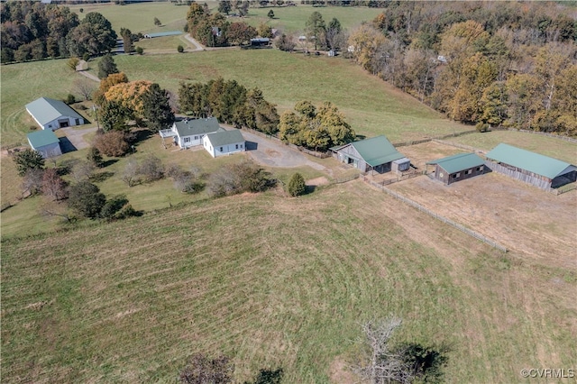 aerial view with a rural view