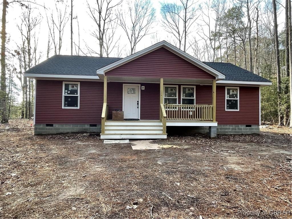 view of front of home featuring covered porch