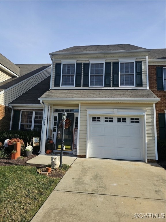 front facade with a garage