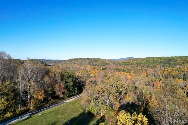 bird's eye view with a mountain view