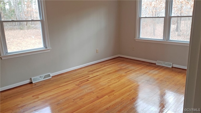 empty room featuring light wood-type flooring