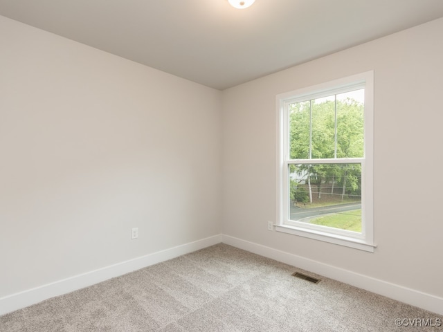 empty room with light carpet and a wealth of natural light