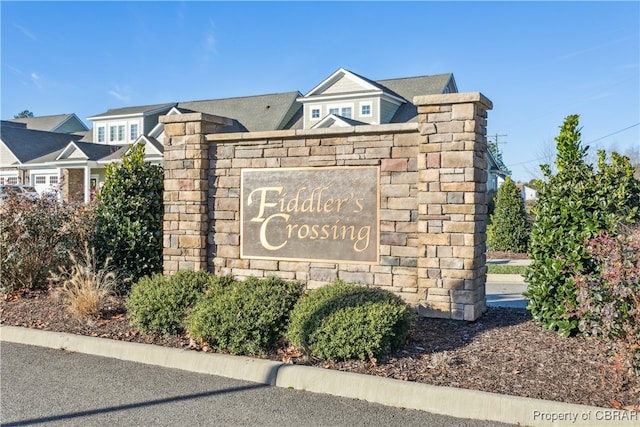 view of community sign