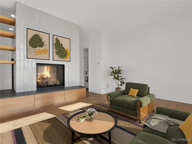 living room featuring hardwood / wood-style flooring