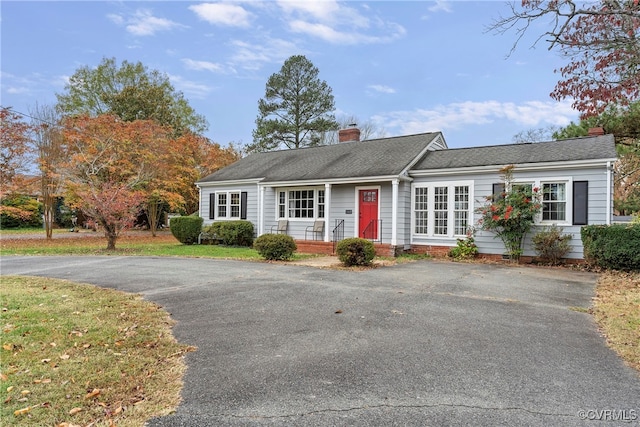 view of single story home