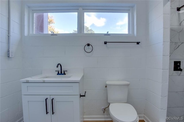 bathroom with toilet and vanity