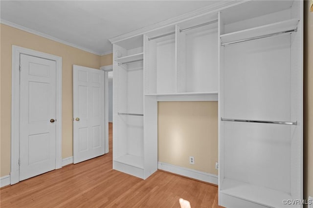 walk in closet featuring hardwood / wood-style flooring