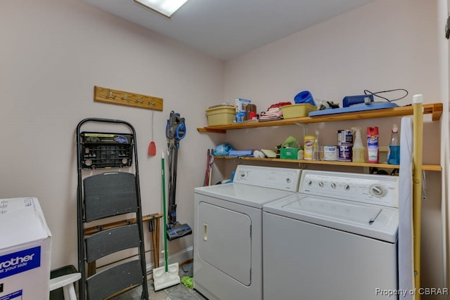 washroom featuring independent washer and dryer