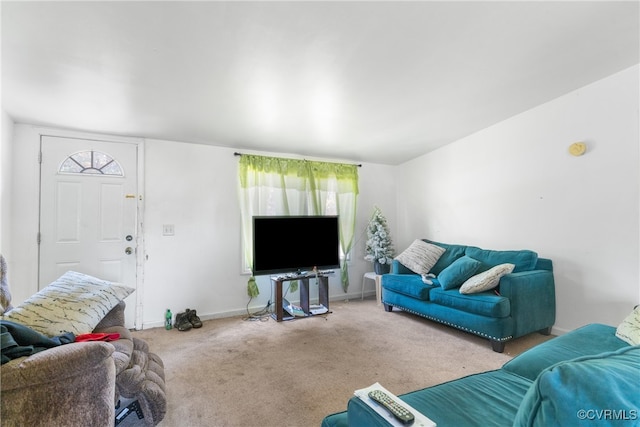 living room featuring carpet flooring