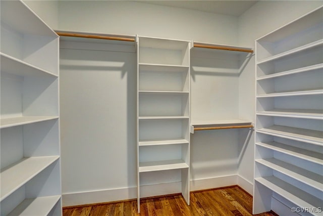 spacious closet featuring hardwood / wood-style floors