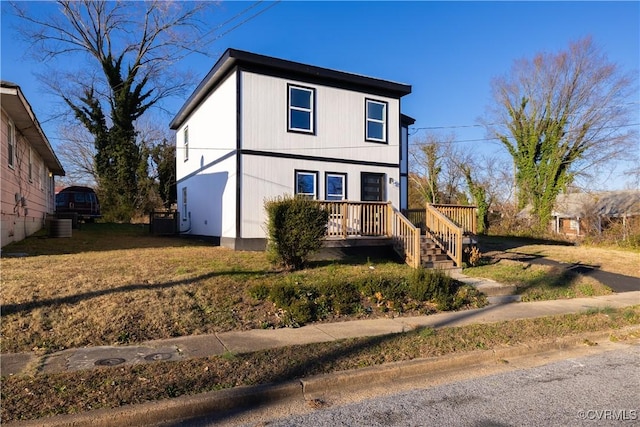 view of front of property featuring a deck