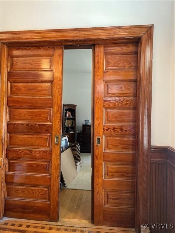 interior space with wood finished floors