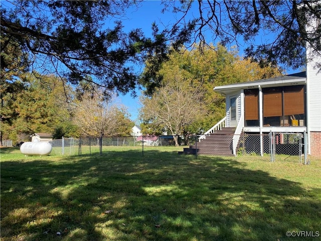 view of yard featuring fence