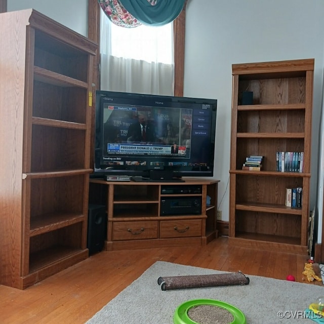 living room featuring hardwood / wood-style flooring