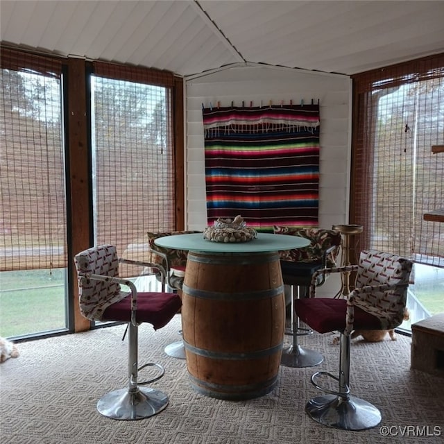 dining area with expansive windows