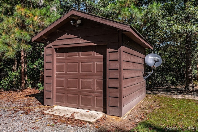 view of garage