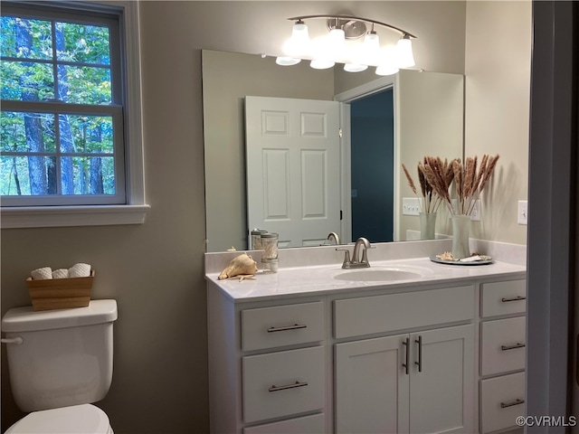 bathroom featuring toilet and vanity