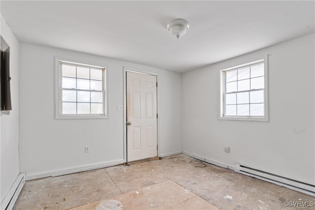 empty room with baseboard heating